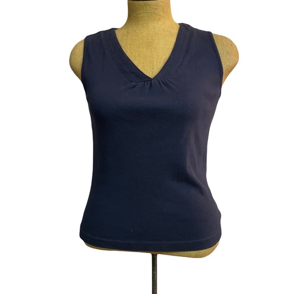 Christopher & Banks  women’s navy V-neck tank top size small - Picture 1 of 5